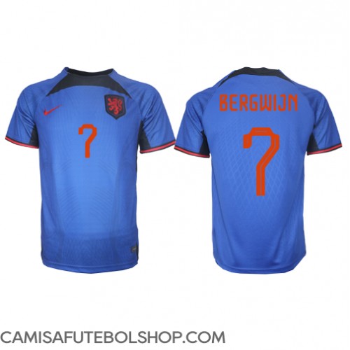 Camisa de time de futebol Holanda Steven Bergwijn #7 Replicas 2º Equipamento Mundo 2022 Manga Curta
